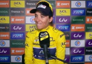 Tour de France Féminin 2025 la mauricienne Kimberley Le Court maillot jaune.